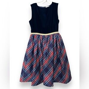 Mini Boden Tartan Plaid Taffeta Velvet Holiday Dress